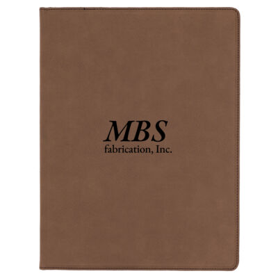 MBS Fabrication - Brown Laserable Leatherette Portfolio with Notepad Thumbnail
