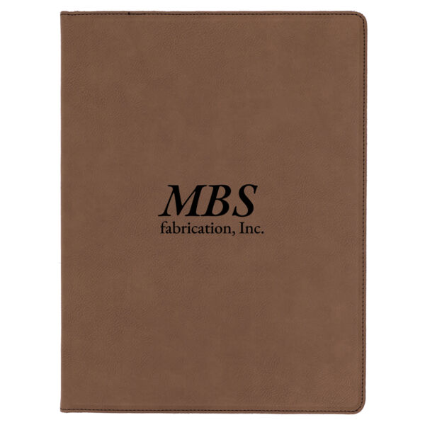 MBS Fabrication - Brown Laserable Leatherette Portfolio with Notepad Thumbnail